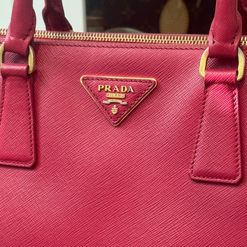 AUTHENTIC Prada Women's Red Leather Satchel - Picture 3 of 15